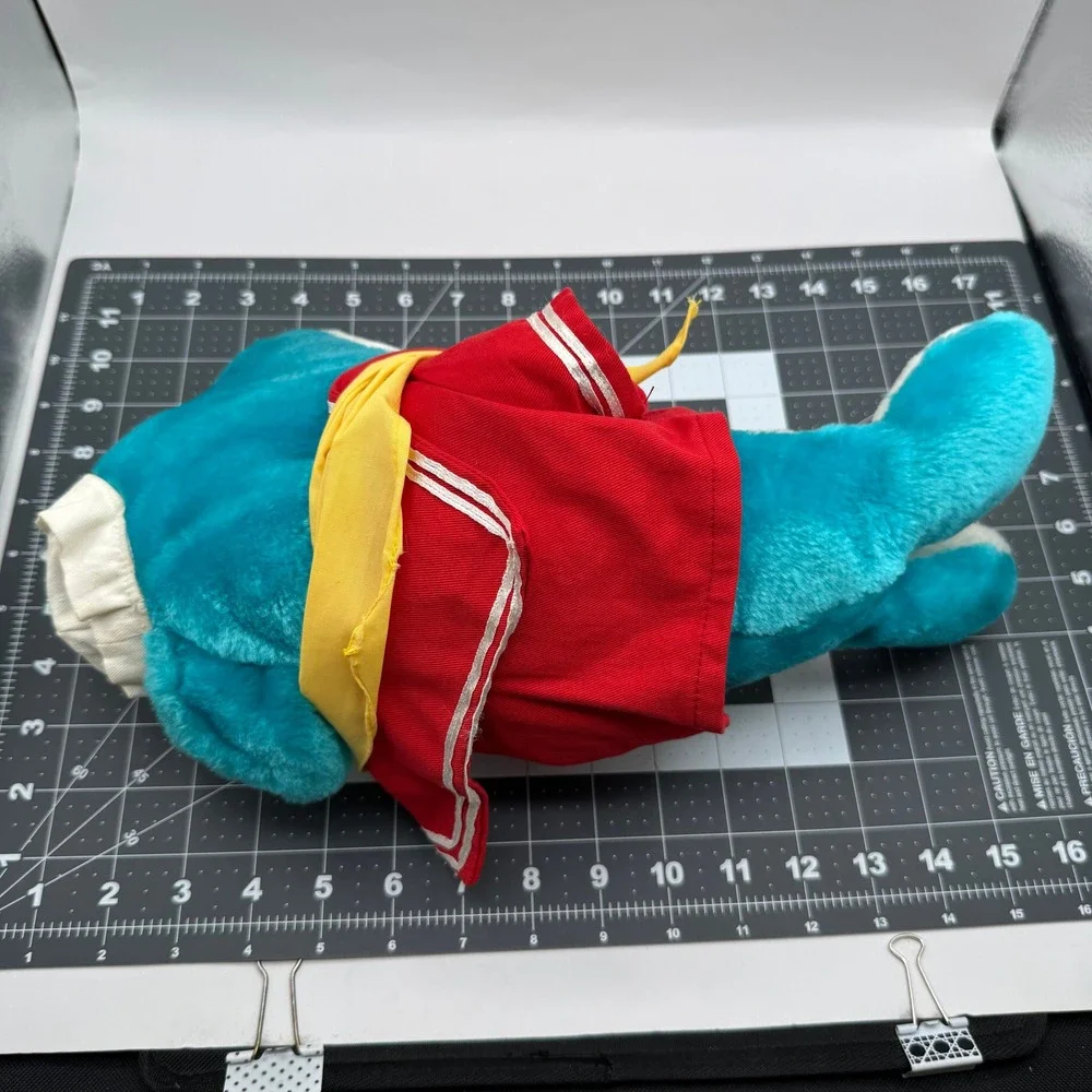 Royal Caribbean Cruise Line Dolphin Plush 15 Inch Teal Sailor Outfit Toy Vintage